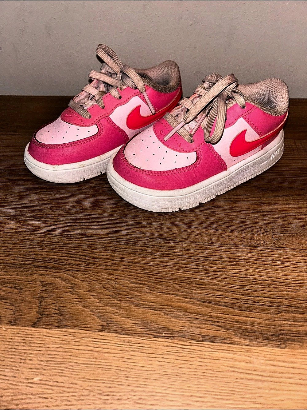 Nike Air Force 1 Low Toddler Pink Oxford Fireberry Pink & White Sneakers